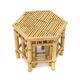 Rattan coffee tables with hexagonal tops, 1970s, set of 3.