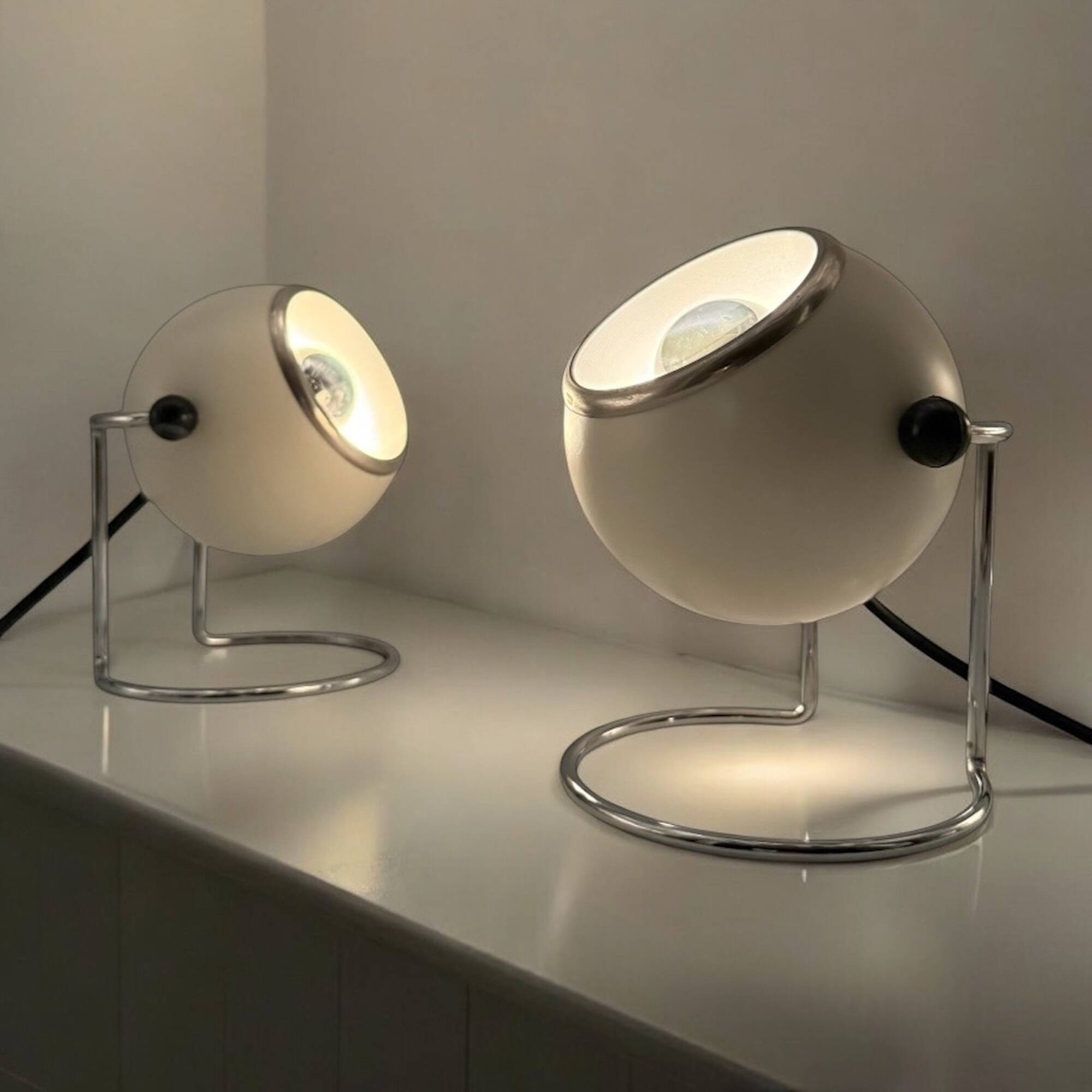 Pair of Vintage Eyeball Lamps Targetti Sankey, 1970s