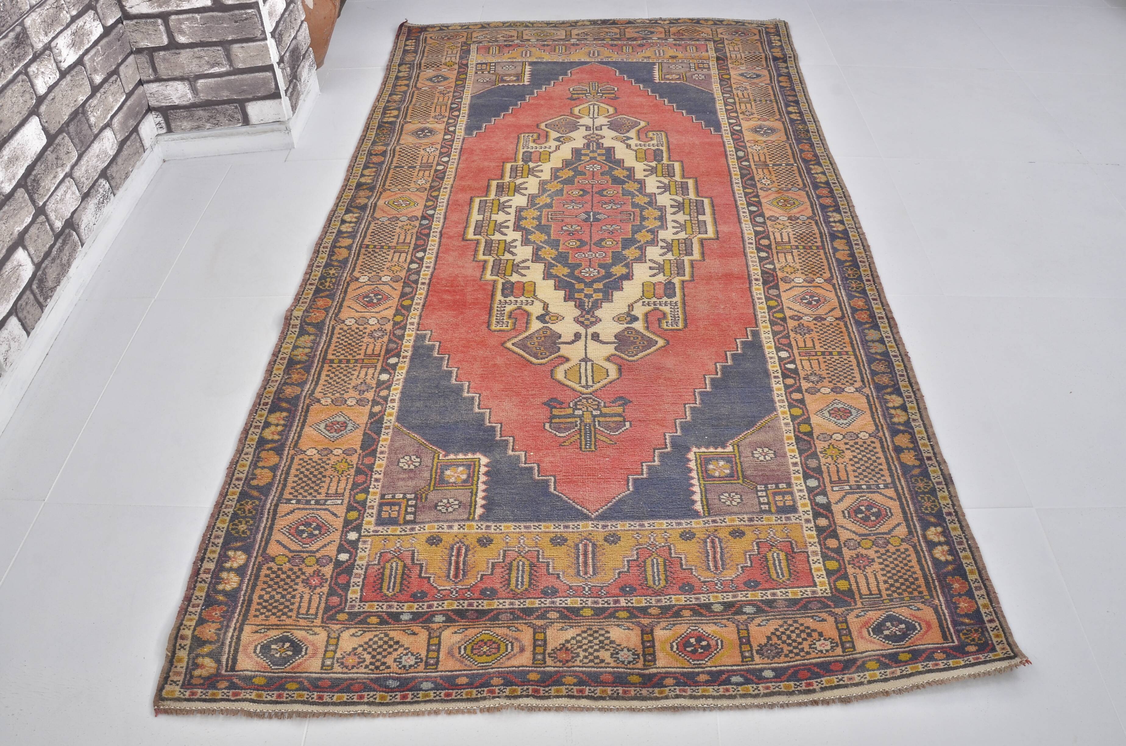 Turkish Vintage Oushak Rug sku a7