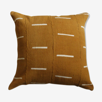 Bogolan ocre cushion