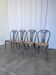 Set of 4 Vintage Gray Thonet Style Dining Chairs with Cane Seat