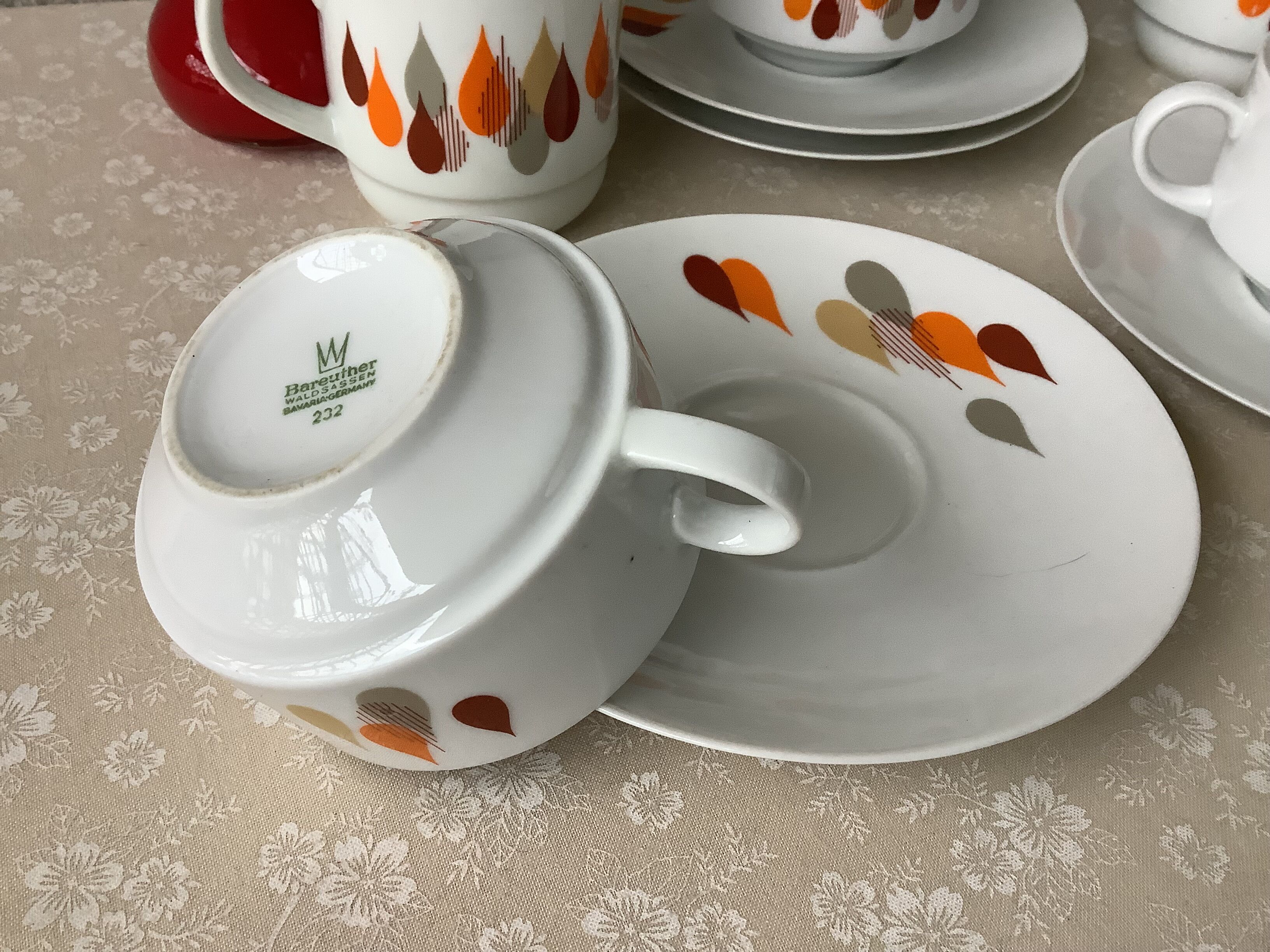 Cups Bareuther Waldsassen Germany design seventies