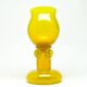 Vase moderniste, en verre jaune, conçu par J. Słuczan-Orkusz, Pologne, années 1970