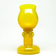 Modernism vase, yellow glass, designed by J. Słuczan-Orkusz, Poland, 1970s