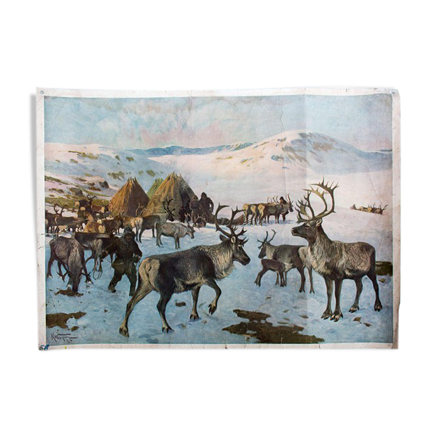 Poster "Reindeer" Grid Educational A. Wagner 1923
