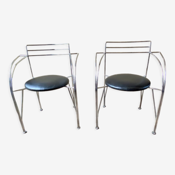 Paire de fauteuil Lune d’argent design Pascal Mourgue pour Fermob 1985