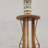 Bamboo and rattan pedestal table