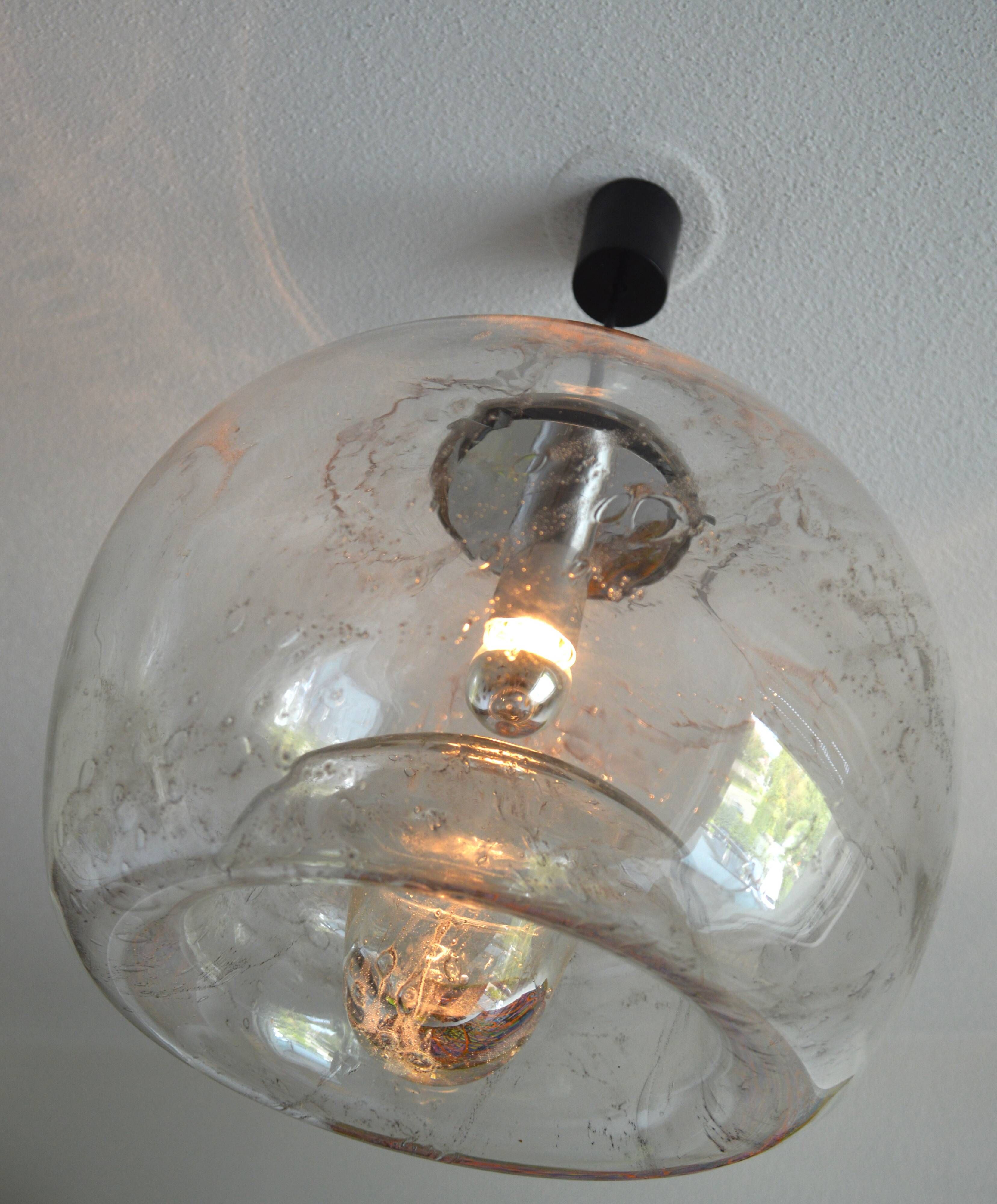 Vintage 1960s Doria design ceiling light in crystal glass