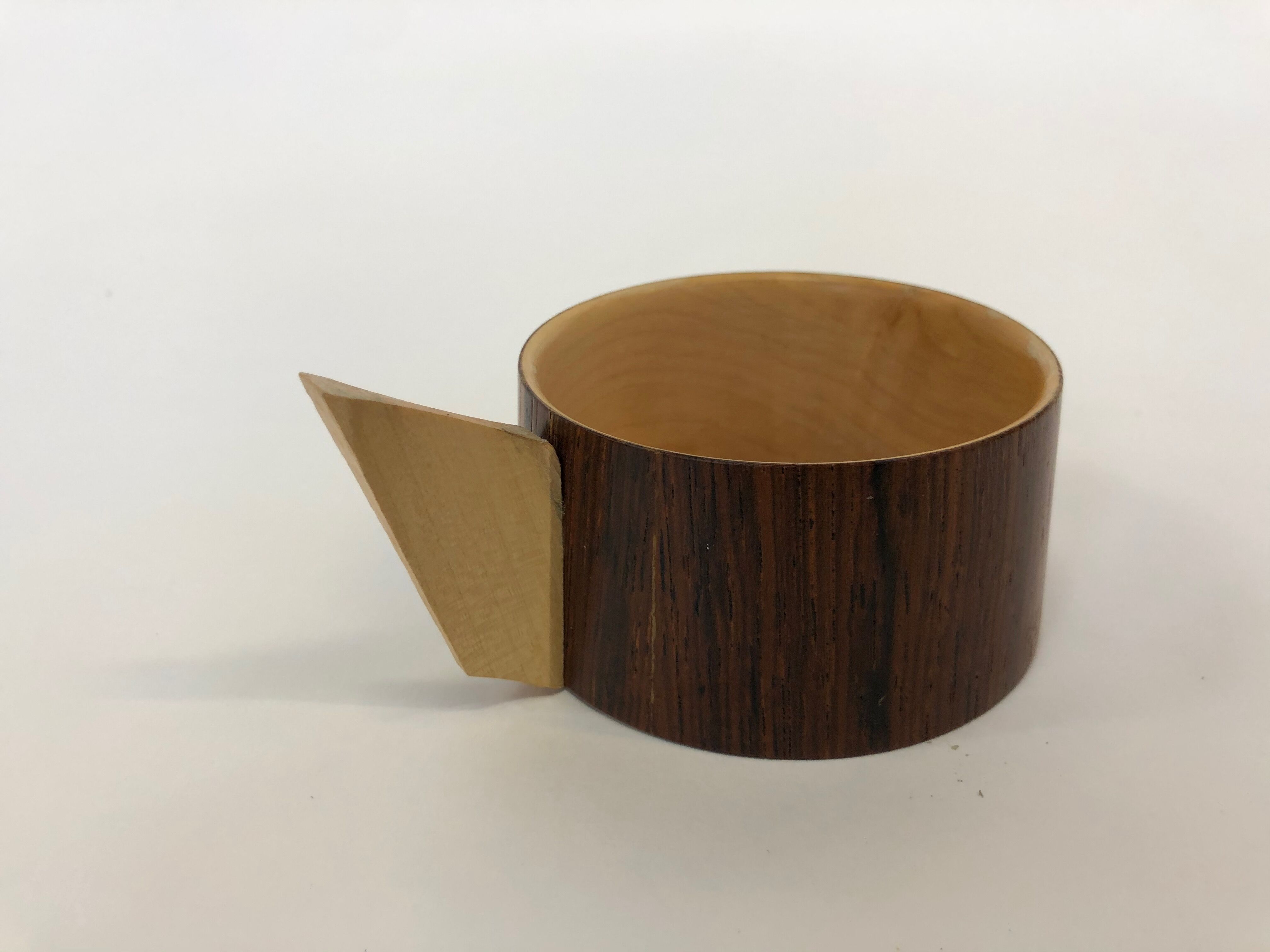 Vintage wooden cups and saucers in teak