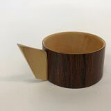 Vintage wooden cups and saucers in teak
