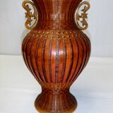 Antique Shanghai vase woven rattan bamboo ceramic People's Republic of China