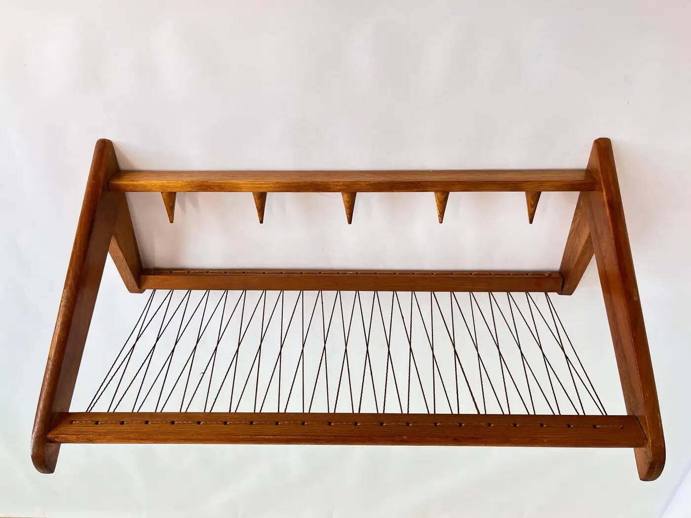 Midcentury wooden design wall coat rack by ÚLUV - Czechoslovakia, 1960s