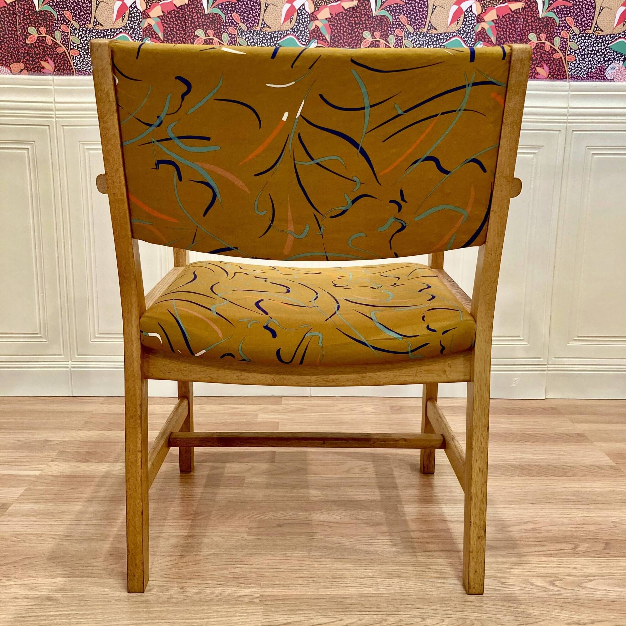 Set of 6 armchairs stamped Hans Wegner "Scandinavian design" 1960.