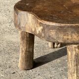 Mini low stool in upcycled old Asian teak H15 D24