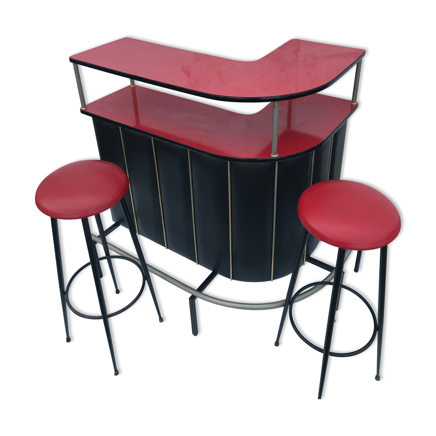 Corner bar and 2 stools from the 60s/ 70