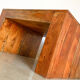 Set dining table plus 2 benches in solid teak wood, Italy 1970s