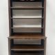 Wall library in two sections in Louis XV style made of solid oak, 20th century.