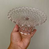 Compotier or footed plate in vintage chiseled glass