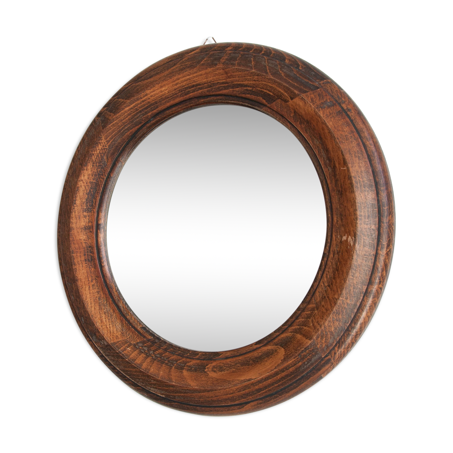 Wooden round mirror - 35cm