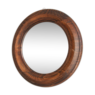 Wooden round mirror - 35cm
