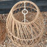 Pair of wicker pendant lights