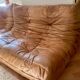 Authentic Togo sofa - cognac leather