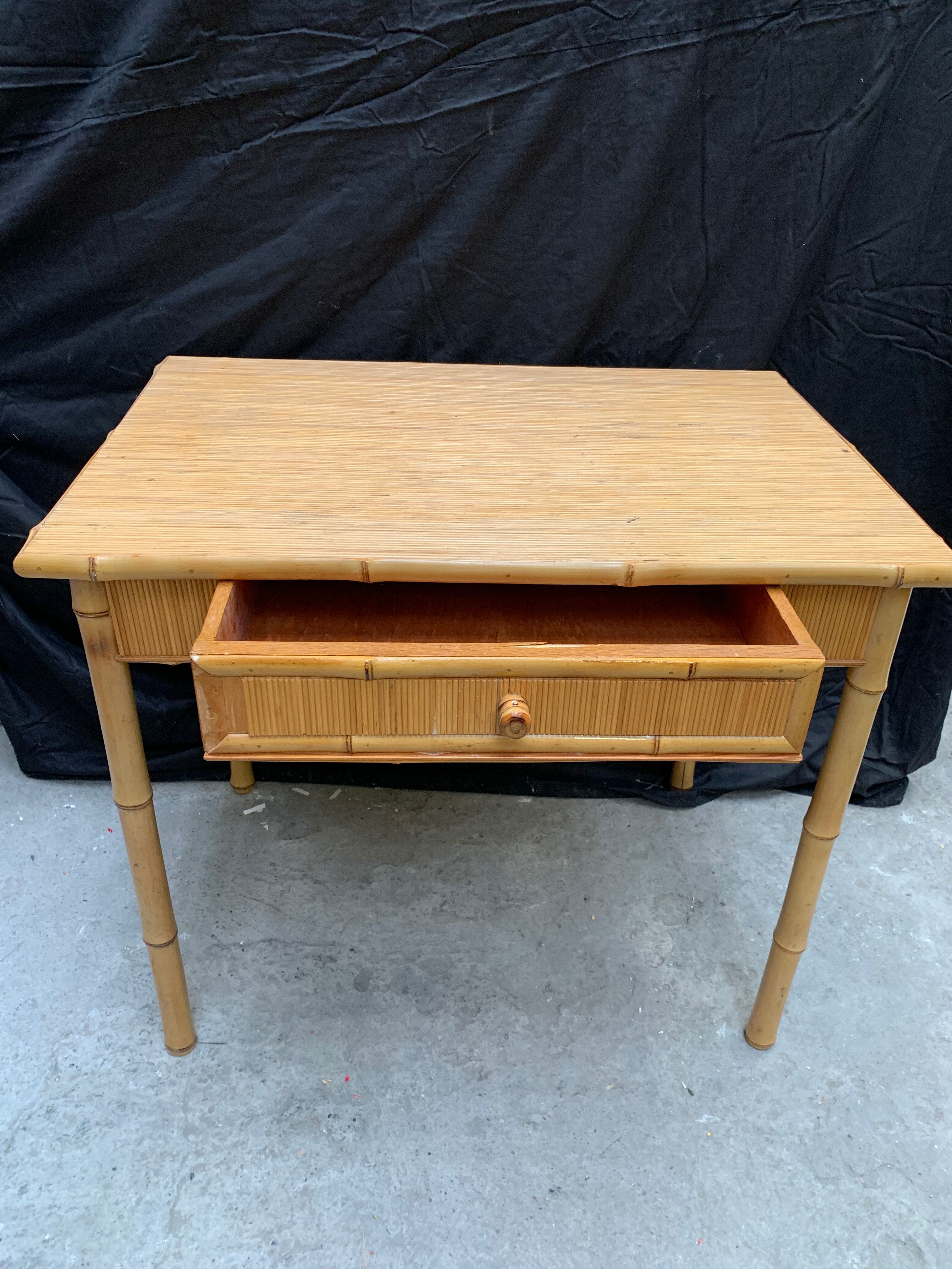 Desk and its vintage bamboo chair
