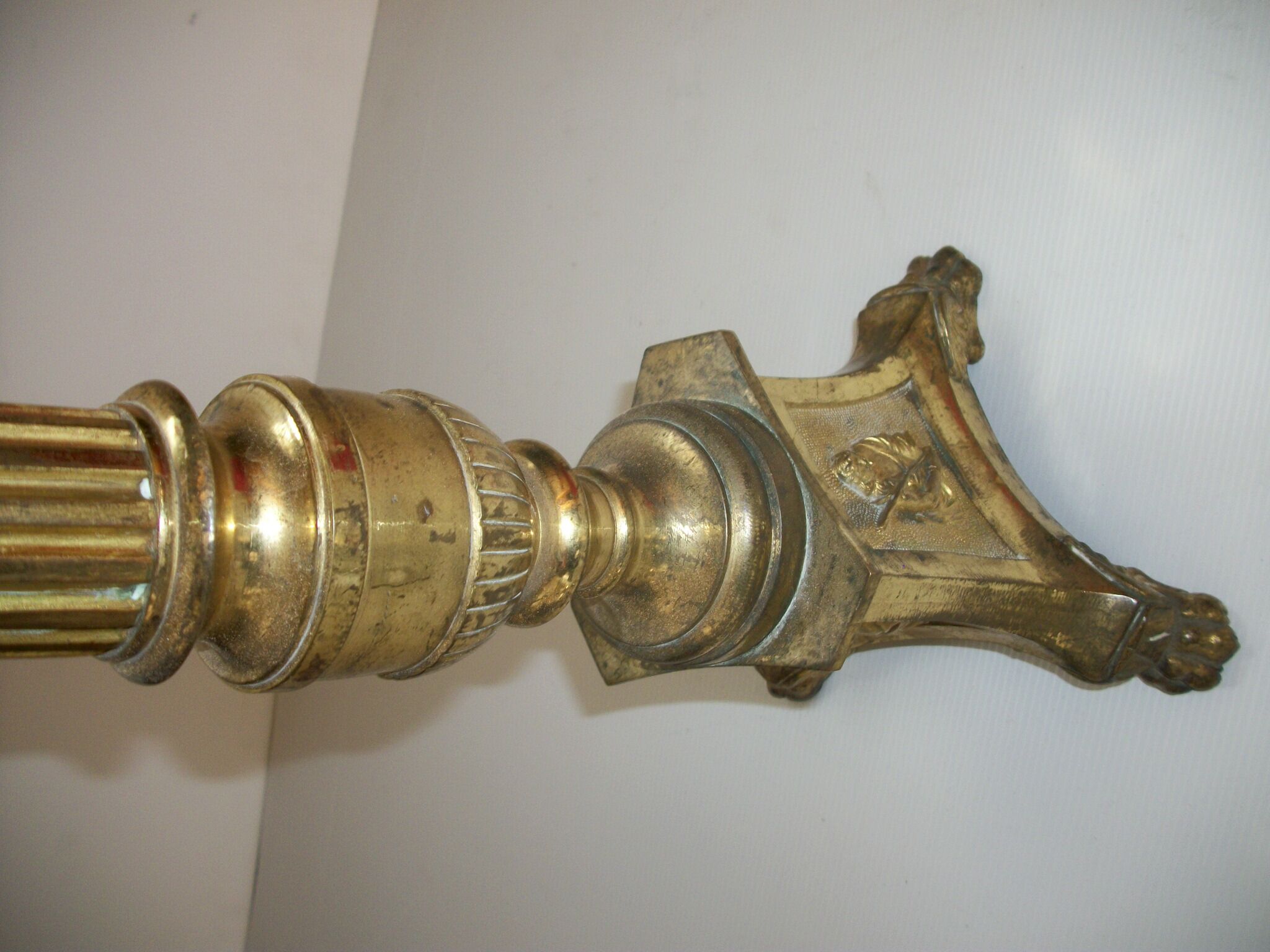 Brass church candle pique
