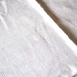 Vintage damask cotton tablecloth for round table monogram MR *D4*