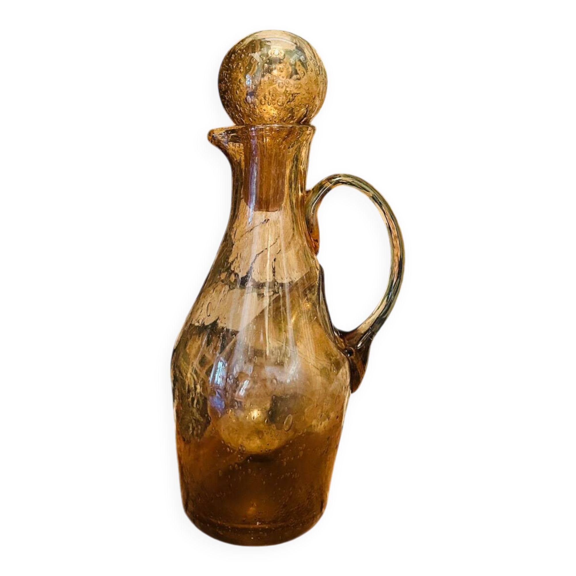 Vintage 1960s bubble glass carafe