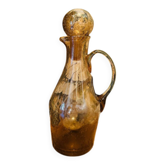 Vintage 1960s bubble glass carafe