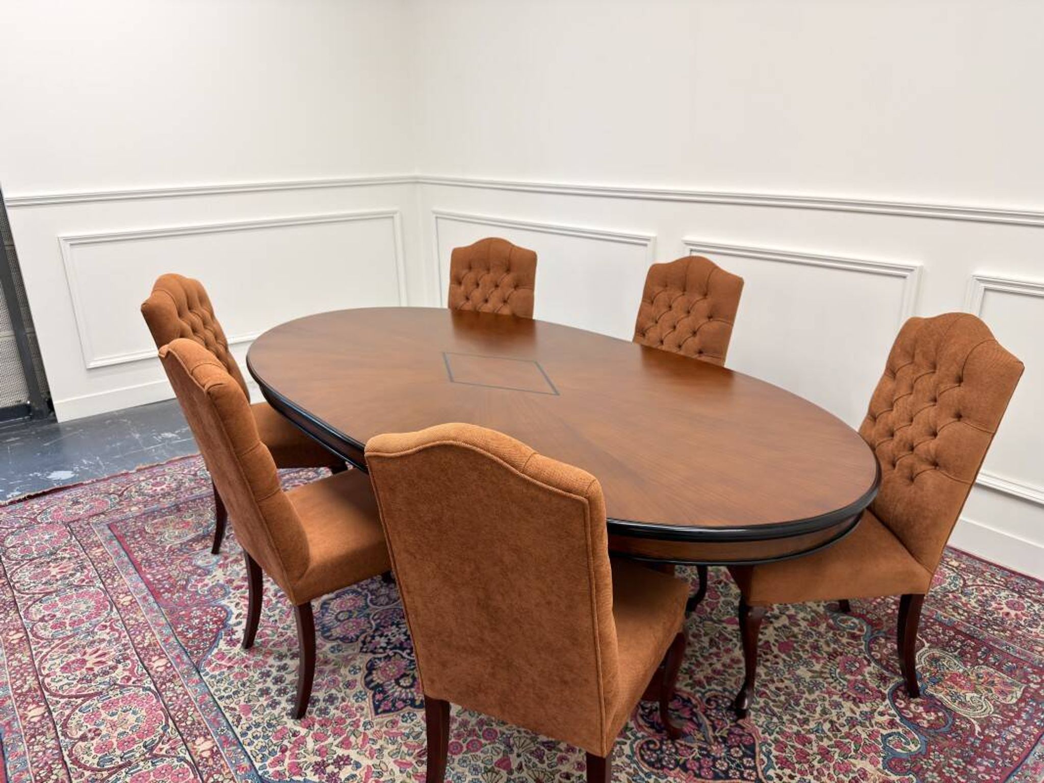 English Globe Wernicke Style Art Deco Conference Table