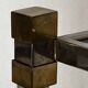 Lucite Shelf with Three Smoked Glass Shelves and Brass Ends. Work