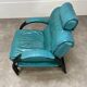 Postmodern design armchair and ottoman, 80s leather