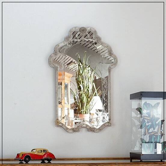Italian Venetian Murano Floral Wall Mirror