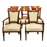 Set of 6 chairs and 2 directoire style armchairs