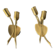 Pair of danish  mcm brass wall lamps sconces by fog & mørup