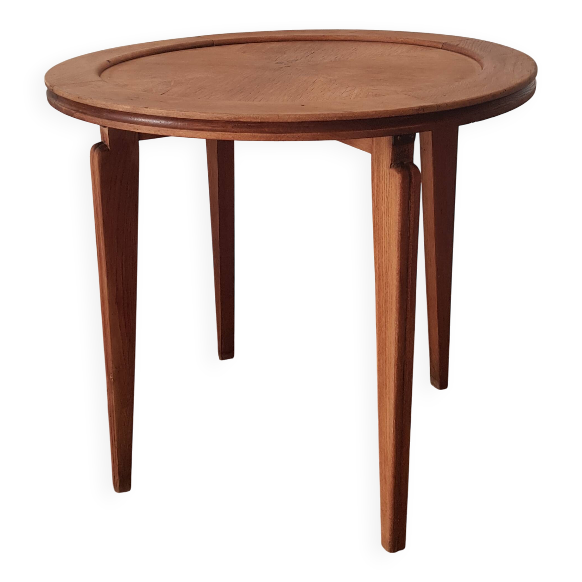 Vintage round wooden serving trolley