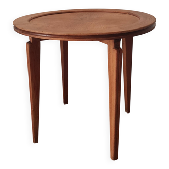 Vintage round wooden serving trolley