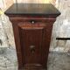 Bedside night table 19th century wood row of beads + black marble top #a637