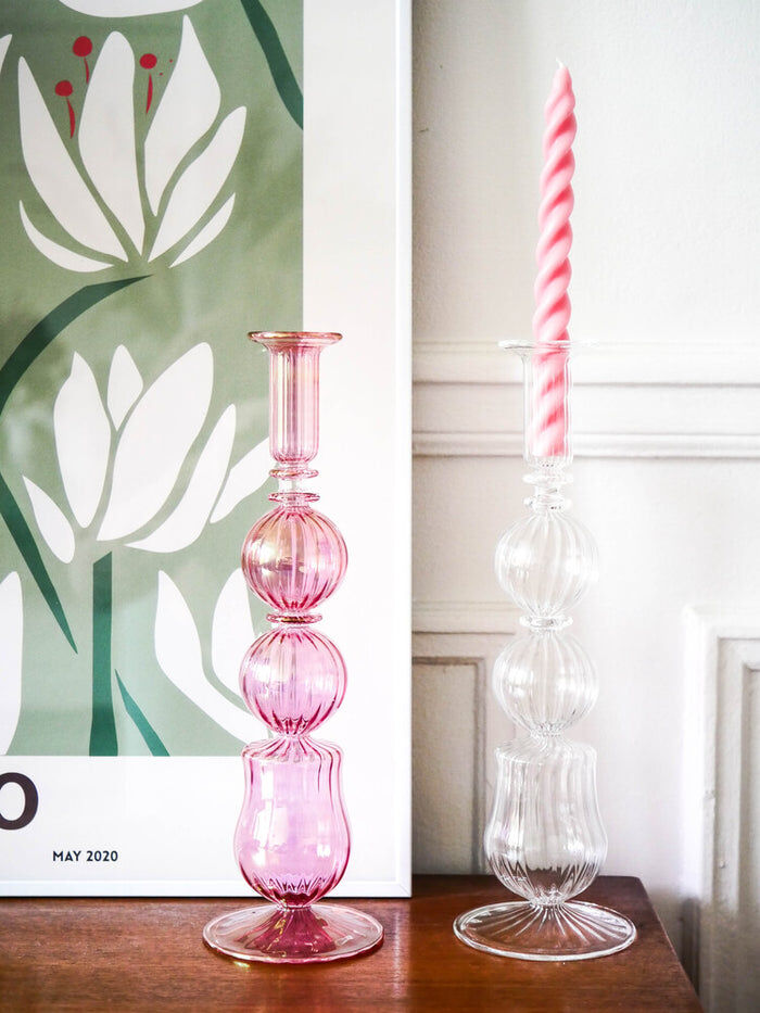 HANDCRAFTED CANDLE HOLDER RECYCLED GLASS, MARLY