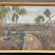 Original Mid Century Scandinavian Oil On Canvas – Path “H.E.” (1960) – Signed – Vintage & Framed – 52 × 43 Cm (20.5" × 16.9")