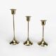 Trio of Scandinavian brass candlesticks