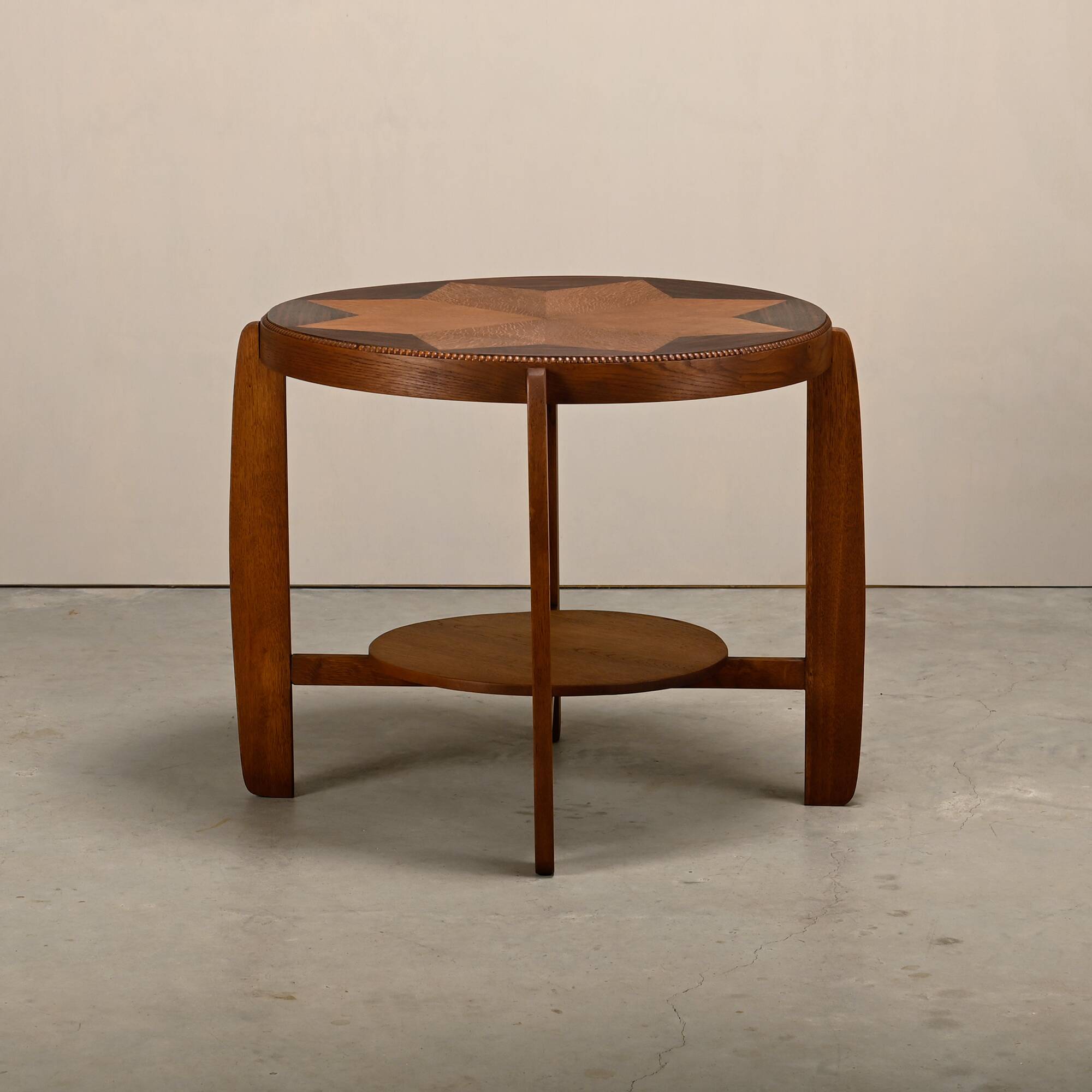 Dutch Art Deco Amsterdam School side table in Oak with star