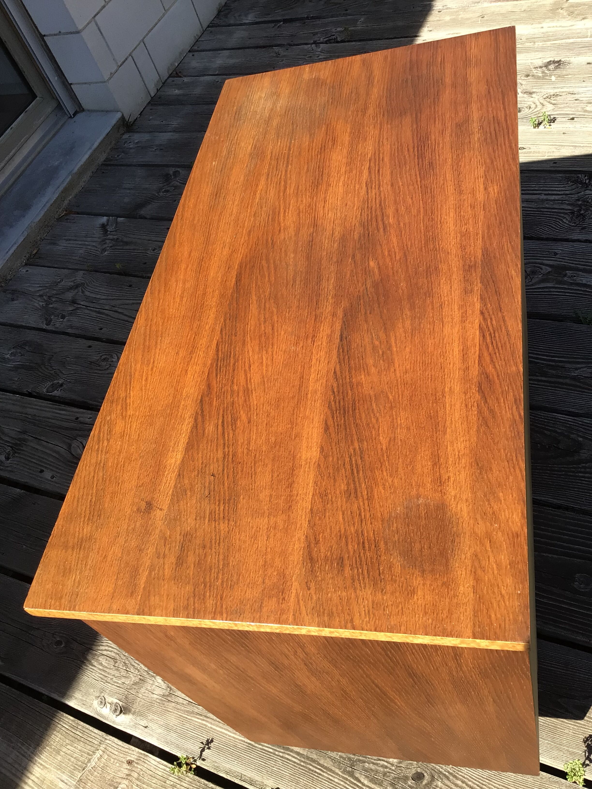 Compact desk wood veneer 50s