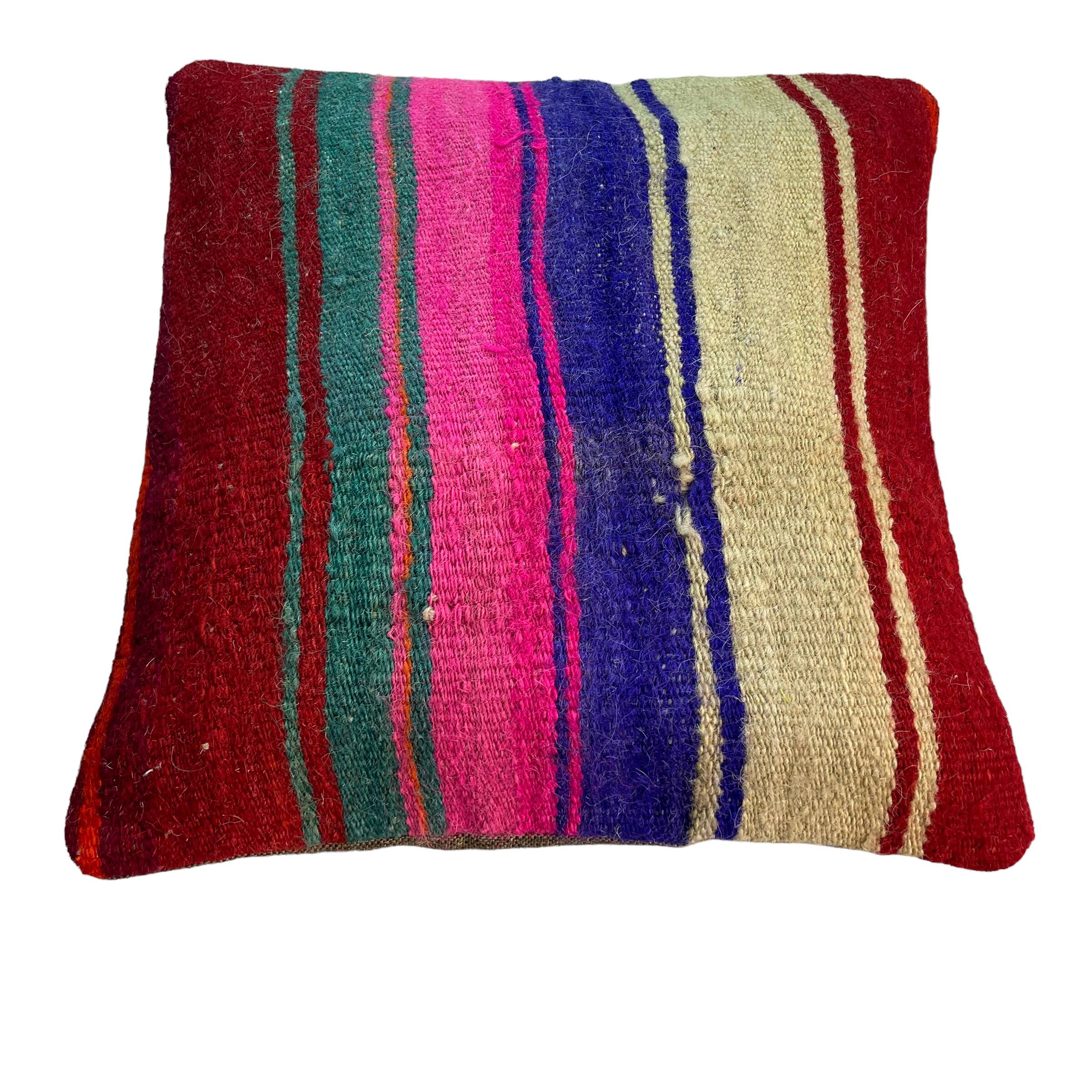 Vintage turkish kilim cushion cover , 40 x 40 cm