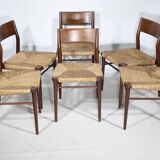Teak Cane Chairs 351 Georg Leowald for Wilkhahn 1960s