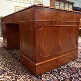 Classic English Desk with Brown Leather
