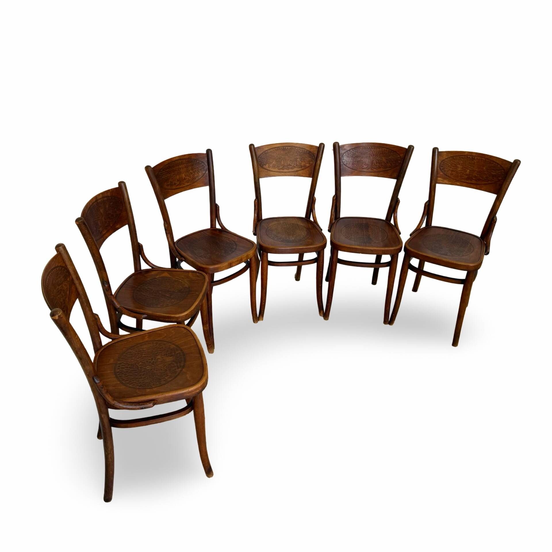 Set of six Authentic antique bentwood chairs, Antonio Volpe