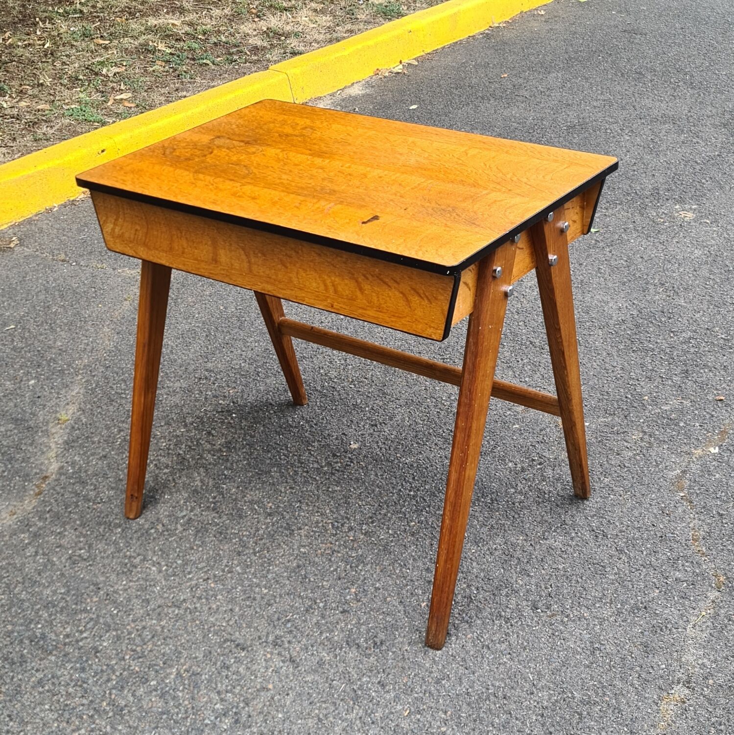 Bureau vintage 1960 scandinave pied compas